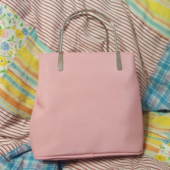 unbranded Handbags - PRETTY PINK BAG W/SILVER HARDWARE -8x8x4 1/2